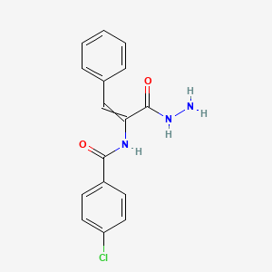 4-Chloro-N-(3-hydrazinyl-3-oxo-1-phenylprop-1-en-2-yl)benzamide