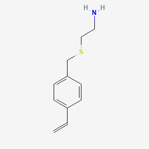 molecular formula C11H15NS B14434379 2-{[(4-Ethenylphenyl)methyl]sulfanyl}ethan-1-amine CAS No. 77138-57-9