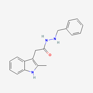 molecular formula C18H19N3O B14434386 1H-Indole-3-acetic acid, 2-methyl-, 2-(phenylmethyl)hydrazide CAS No. 78123-16-7