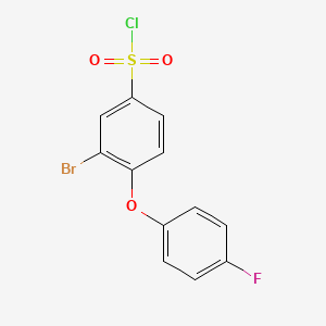 molecular formula C12H7BrClFO3S B1443442 3-溴-4-(4-氟苯氧基)苯-1-磺酰氯 CAS No. 1283859-52-8