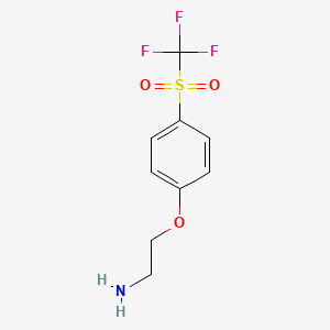 molecular formula C9H10F3NO3S B1443447 2-[4-(Trifluoromethylsulfonyl)phenoxy]ethanamine CAS No. 1284826-39-6