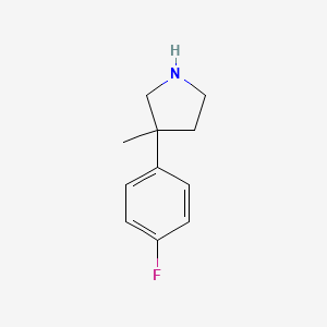 molecular formula C11H14FN B1443449 3-(4-氟苯基)-3-甲基吡咯烷 CAS No. 1248610-21-0