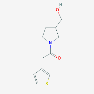 molecular formula C11H15NO2S B1443450 1-(3-(Hydroxymethyl)pyrrolidin-1-yl)-2-(thiophen-3-yl)ethanone CAS No. 1247732-26-8