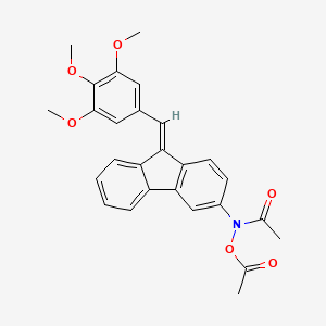 molecular formula C27H25NO6 B14434503 N,O-Diacetyl-N-(9-(3,4,5-trimethoxybenzylidene)fluoren-3-yl)hydroxylamine CAS No. 74279-52-0