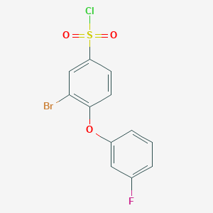 molecular formula C12H7BrClFO3S B1443451 3-溴-4-(3-氟苯氧基)苯-1-磺酰氯 CAS No. 1284177-46-3
