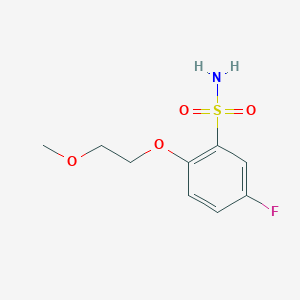molecular formula C9H12FNO4S B1443457 5-Fluoro-2-(2-methoxyethoxy)benzene-1-sulfonamide CAS No. 1249259-62-8