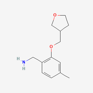 molecular formula C13H19NO2 B1443464 [4-甲基-2-(氧杂环丁烷-3-基甲氧基)苯基]甲胺 CAS No. 1250057-67-0