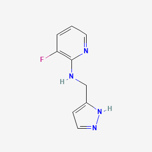 molecular formula C9H9FN4 B1443479 3-氟-N-(1H-吡唑-3-基甲基)吡啶-2-胺 CAS No. 1343772-56-4