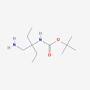 molecular formula C11H24N2O2 B1443496 叔丁基 N-[3-(氨基甲基)戊-3-基]氨基甲酸酯 CAS No. 1343356-44-4