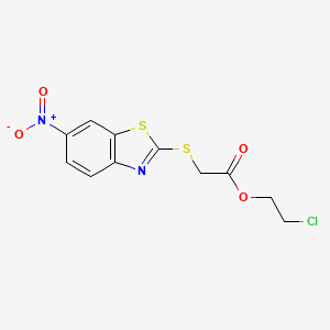 B14435166 2-Chloroethyl [(6-nitro-1,3-benzothiazol-2-yl)sulfanyl]acetate CAS No. 76151-79-6