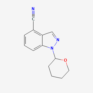 molecular formula C13H13N3O B1443518 1-(四氢-2H-吡喃-2-基)-1H-吲唑-4-腈 CAS No. 1337880-47-3