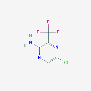 molecular formula C5H3ClF3N3 B1443531 5-Chloro-3-(trifluoromethyl)pyrazin-2-amine CAS No. 1364663-32-0