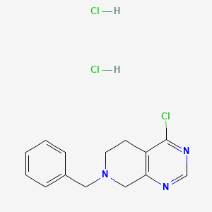 molecular formula C14H16Cl3N3 B1443535 7-苄基-4-氯-5,6,7,8-四氢吡啶并[3,4-d]嘧啶二盐酸盐 CAS No. 1255099-37-6