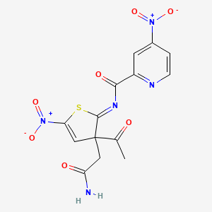 N-Acetyl-2-((3-nitrobenzoyl)imino)-5-nitro-3(2H)-thiazoleacetamide