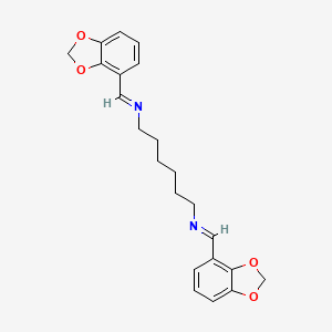 molecular formula C22H24N2O4 B14435468 1,6-Hexanediamine, N,N'-di-o-veratrylidene- CAS No. 74038-52-1