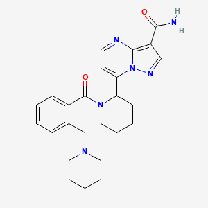 molecular formula C25H30N6O2 B1443551 7-[1-[2-(哌啶-1-基甲基)苯甲酰]哌啶-2-基]吡唑并[1,5-a]嘧啶-3-甲酰胺 CAS No. 1361118-64-0
