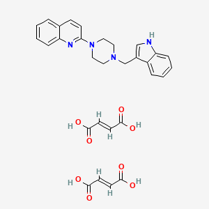 Quinoline, 2-(4-(3-indolylmethyl)-1-piperazinyl)-, dimaleate