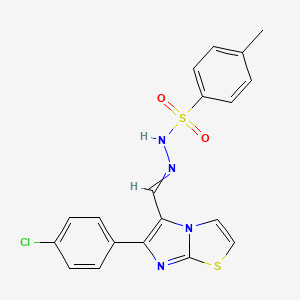 N-[[7-(4-Chlorophenyl)-4-thia-1,6-diazabicyclo[3.3.0]octa-2,5,7-trien-8-YL]methylideneamino]-4-methyl-benzenesulfonamide