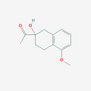 molecular formula C13H16O3 B14435793 1-(2-Hydroxy-5-methoxy-1,2,3,4-tetrahydronaphthalen-2-yl)ethan-1-one CAS No. 77312-59-5