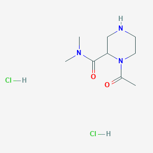 molecular formula C9H19Cl2N3O2 B1443585 1-乙酰基-N,N-二甲基哌嗪-2-甲酰胺二盐酸盐 CAS No. 1361111-54-7