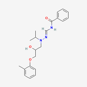 molecular formula C21H27N3O3 B14435858 N-(((2-Hydroxy-3-(2-methylphenoxy)propyl)(1-methylethyl)amino)iminomethyl)benzamide CAS No. 80176-21-2