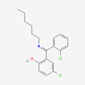 2-(Hexylimino-(2-chlorophenyl)methyl)-4-chlorophenol