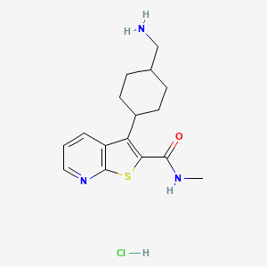 molecular formula C16H22ClN3OS B1443596 3-(4-氨基甲基-环己基)-噻吩[2,3-b]吡啶-2-羧酸甲酰胺盐酸盐 CAS No. 1361112-51-7
