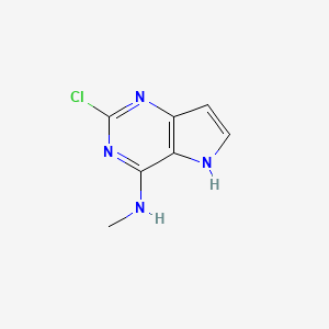 B1443600 2-chloro-N-methyl-5H-pyrrolo[3,2-d]pyrimidin-4-amine CAS No. 1375301-41-9