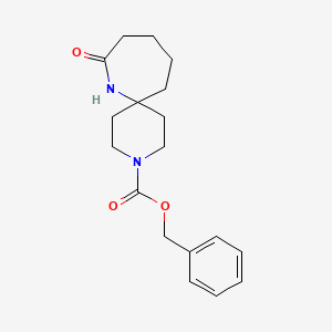 molecular formula C18H24N2O3 B1443602 苯甲酸苄酯 8-氧代-3,7-二氮杂螺[5.6]十二烷-3-羧酸酯 CAS No. 1160247-19-7