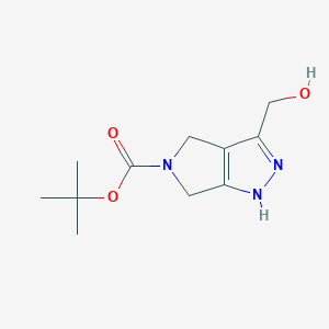 molecular formula C11H17N3O3 B1443603 3-羟甲基-4,6-二氢-1H-吡咯并[3,4-C]吡唑-5-羧酸叔丁酯 CAS No. 1251014-83-1