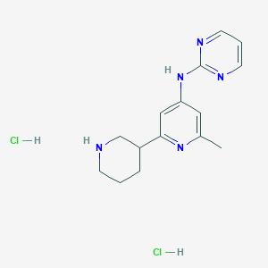 molecular formula C15H21Cl2N5 B1443607 （6-甲基-1',2',3',4',5',6'-六氢-[2,3']联吡啶-4-基）-嘧啶-2-基-胺二盐酸盐 CAS No. 1361111-25-2