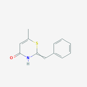 molecular formula C12H11NOS B14436291 2-Benzylidene-6-methyl-2,3-dihydro-4H-1,3-thiazin-4-one CAS No. 77831-98-2