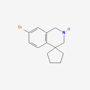 molecular formula C13H16BrN B1443638 7'-溴-2',3'-二氢-1'H-螺[环戊烷-1,4'-异喹啉] CAS No. 885269-43-2