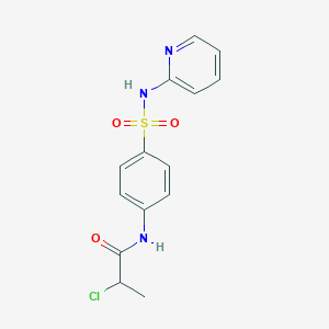 molecular formula C14H14ClN3O3S B1443648 2-Chloro-N-{4-[(pyridin-2-ylamino)-sulfonyl]phenyl}propanamide CAS No. 1365961-80-3