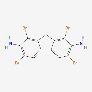 molecular formula C13H8Br4N2 B14436645 Fluorene-2,7-diamine, 1,3,6,8-tetrabromo- CAS No. 73728-54-8