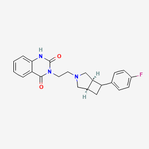 molecular formula C22H22FN3O2 B1443665 (+)-3-(2-((1S,5R,6S)-6-(p-Fluorophenyl)-3-azabicyclo(3.2.0)hept-3-yl)ethyl)-2,4(1H,3H)-quinazolinedione CAS No. 156862-51-0