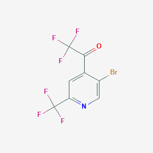molecular formula C8H2BrF6NO B1443666 1-(5-溴-2-(三氟甲基)吡啶-4-基)-2,2,2-三氟乙酮 CAS No. 1375303-24-4