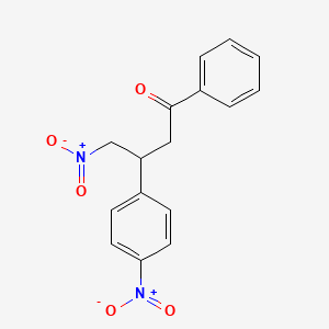 molecular formula C16H14N2O5 B14436675 1-Butanone, 4-nitro-3-(4-nitrophenyl)-1-phenyl- CAS No. 75141-81-0