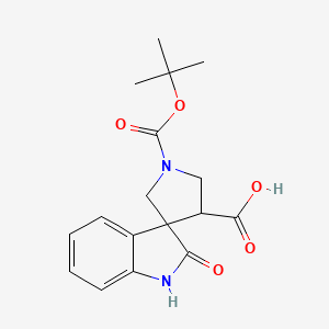 molecular formula C17H20N2O5 B1443669 1'-(叔丁氧羰基)-2-氧代螺[吲哚啉-3,3'-吡咯烷]-4'-羧酸 CAS No. 1251011-21-8