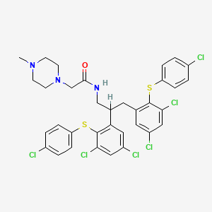 molecular formula C34H31Cl6N3OS2 B14436721 N-(2,3-Bis(3,5-dichloro-2-(4-chlorophenylthio)phenyl)propyl)-4-methylpiperazinoacetamide CAS No. 79332-45-9