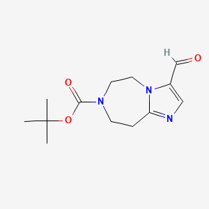molecular formula C13H19N3O3 B1443682 3-甲酰-5,6,8,9-四氢-咪唑并[1,2-a][1,4]二氮杂卓-7-甲酸叔丁酯 CAS No. 1251000-44-8