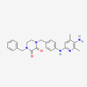 2,3-Piperazinedione, 1-(p-((5-amino-4,6-dimethyl-2-pyridyl)amino)benzyl)-4-benzyl-