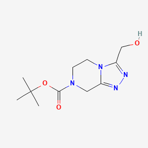 molecular formula C11H18N4O3 B1443696 叔丁基 3-(羟甲基)-5,6-二氢-[1,2,4]三唑并[4,3-a]哒嗪-7(8H)-羧酸酯 CAS No. 1251002-77-3