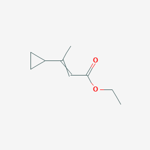 molecular formula C9H14O2 B1443703 3-环丙基丁-2-烯酸乙酯 CAS No. 21014-28-8