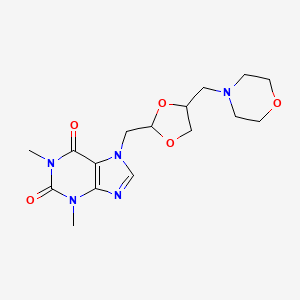 1H-Purine-2,6-dione, 3,7-dihydro-1,3-dimethyl-7-((4-(4-morpholinylmethyl)-1,3-dioxolan-2-yl)methyl)-