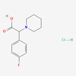 molecular formula C13H17ClFNO2 B1443708 (4-氟苯基)(1-哌啶基)乙酸盐酸盐 CAS No. 939756-64-6