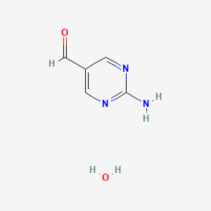molecular formula C5H7N3O2 B1443718 2-氨基嘧啶-5-甲醛水合物 CAS No. 1588441-19-3
