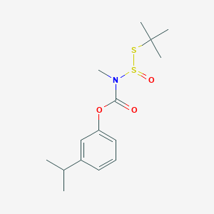 molecular formula C15H23NO3S2 B14437219 2-Isopropylphenyl (methyl)(t-butylthiosulfinyl)carbamate CAS No. 77267-62-0