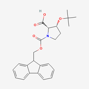 molecular formula C24H27NO5 B1443723 (2S,3R)-3-(叔丁氧基)-1-[(9H-芴-9-基甲氧基)羰基]吡咯烷-2-羧酸 CAS No. 443899-48-7