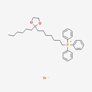 molecular formula C34H46BrO2P B14437337 Phosphonium, [7-(2-hexyl-1,3-dioxolan-2-yl)heptyl]triphenyl-, bromide CAS No. 78009-99-1